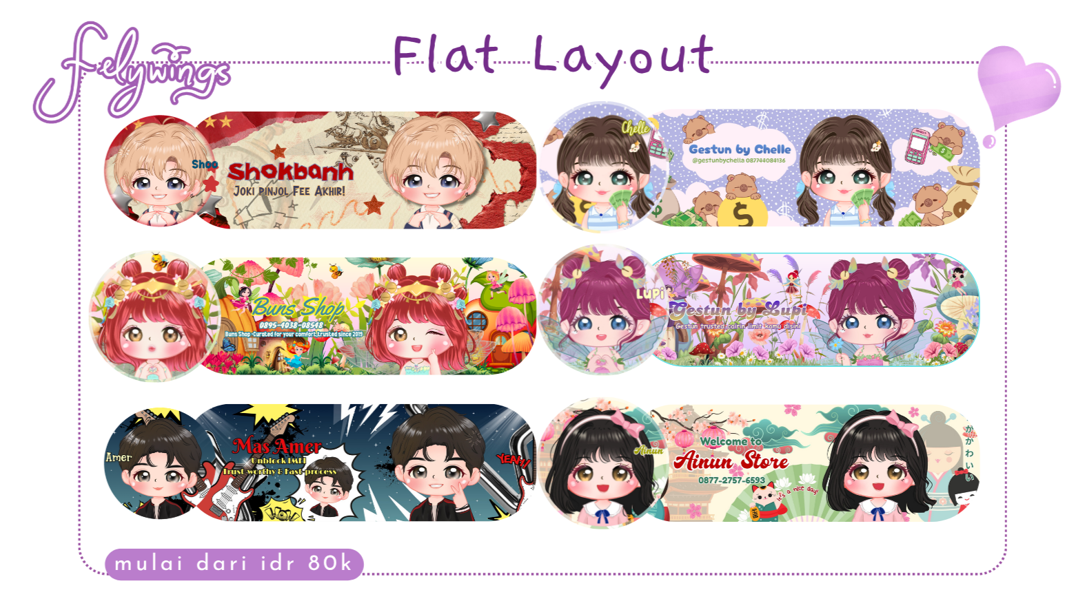 Harga sudah termasuk chibi di layout