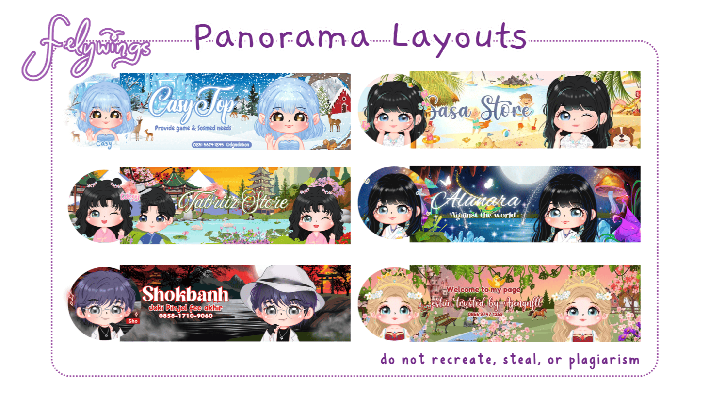 Panorama Layout, A header and pfp chibi design with scenic background
